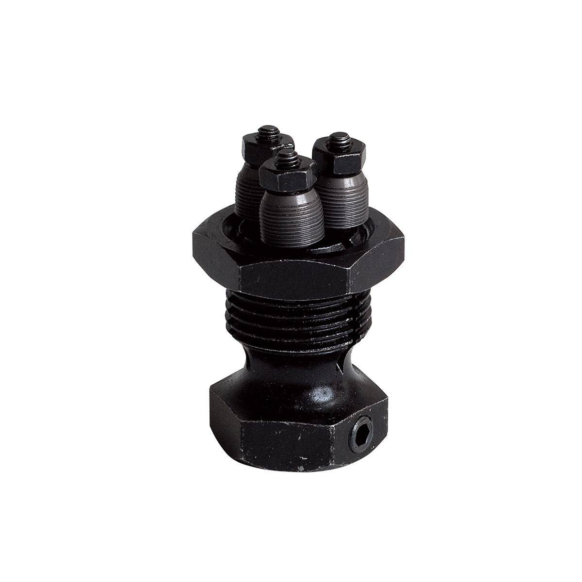 Cyclo Tools 14G spoke thread rolling head for precise wheel spoke threading, workshop tool for bicycle wheel maintenance.