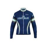 Light Blue Sport Nuovo long sleeve cycling jersey with aerodynamic fit and pockets, designed for active cycling performance.