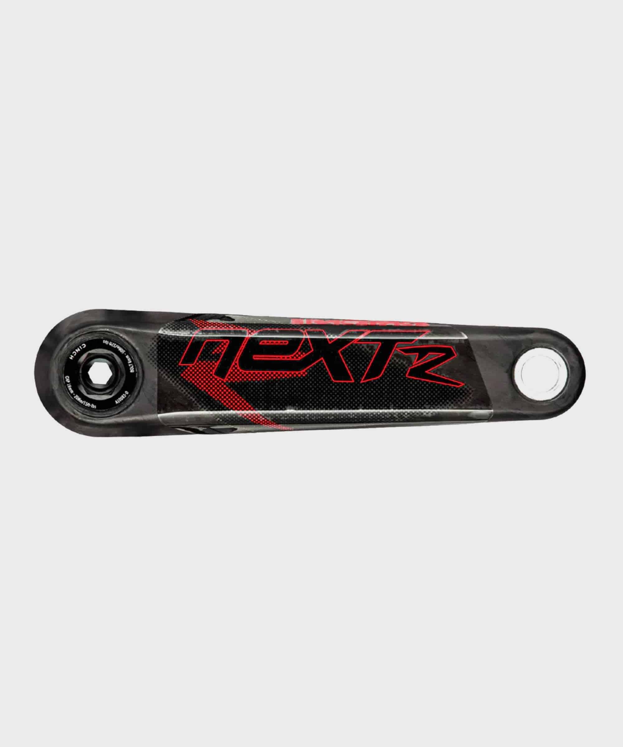 Race Face Next R 136mm carbon MTB crank arms with Cinch technology, showcasing lightweight, durable cycling component.
