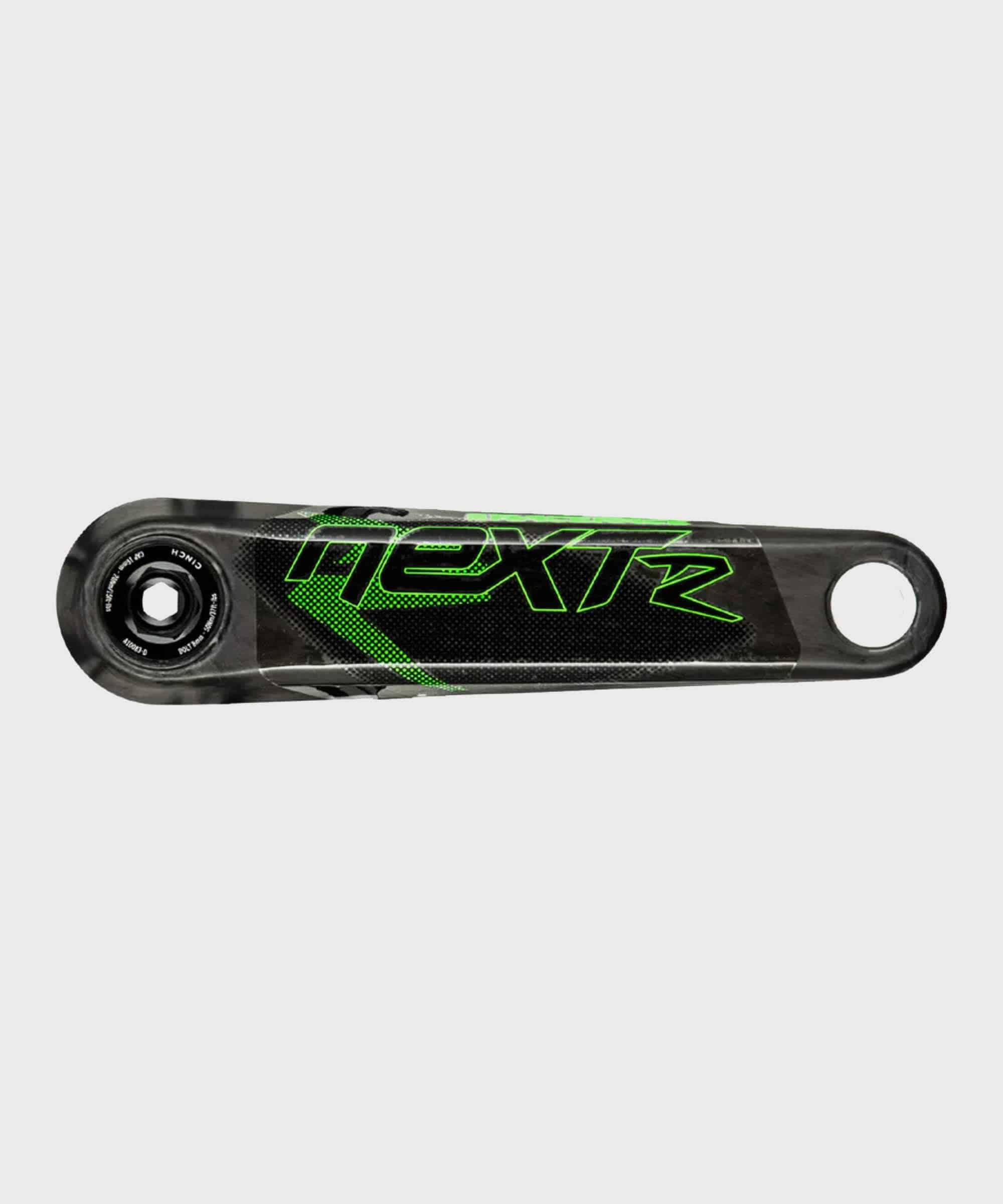 Race Face Next R 136mm carbon MTB crank arms with Cinch technology, showcasing lightweight, durable bike components for mountain biking.