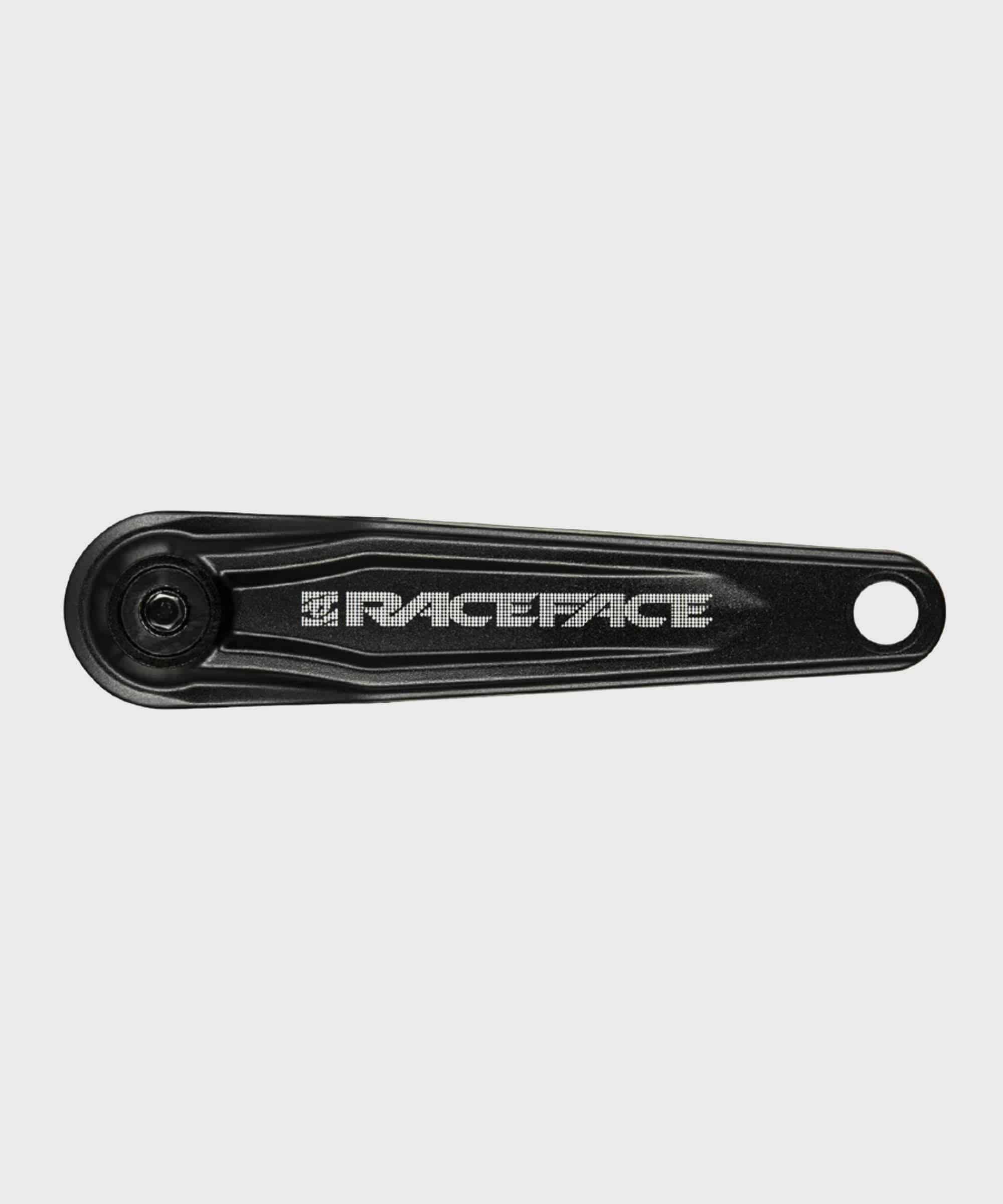 Black Race Face Ride crank arms for XC and trail bikes, CNC machined components for durable mountain biking performance.