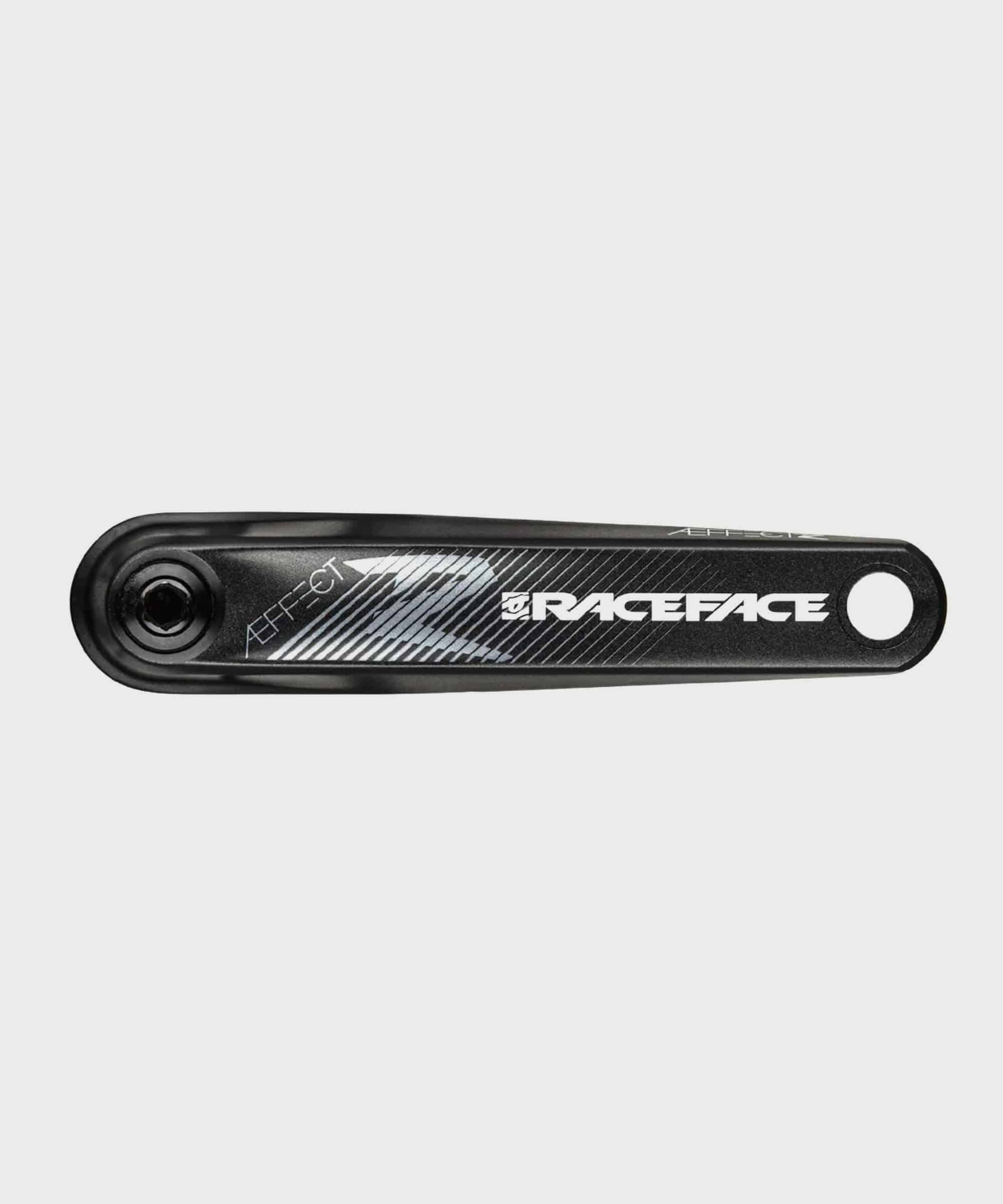 Race Face Affect R 137mm mountain bike crank arms in CNC aluminum, black color, close-up view of the lightweight component