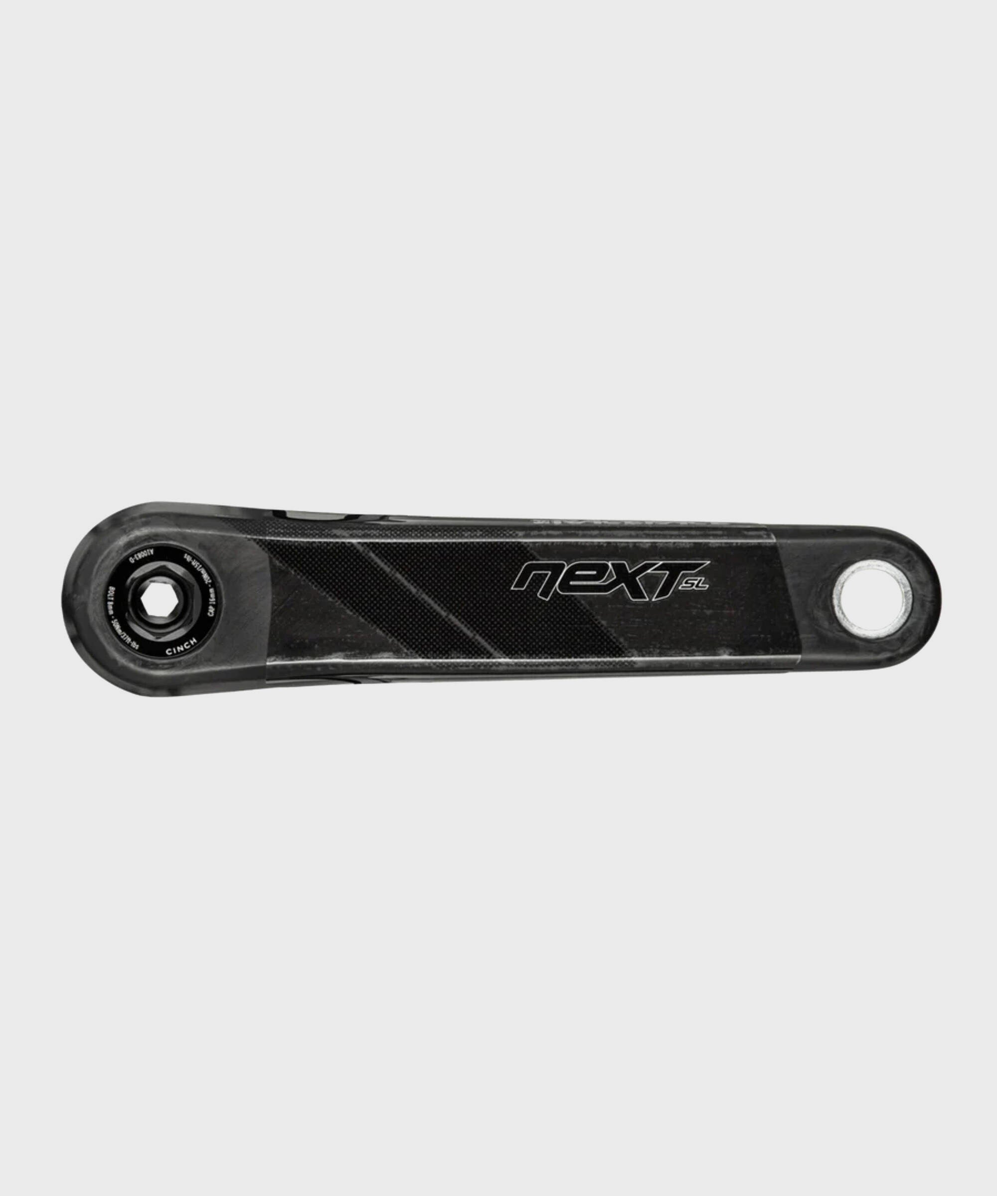 Race Face Next SL 136mm MTB crank arms in black, lightweight performance components for mountain biking.