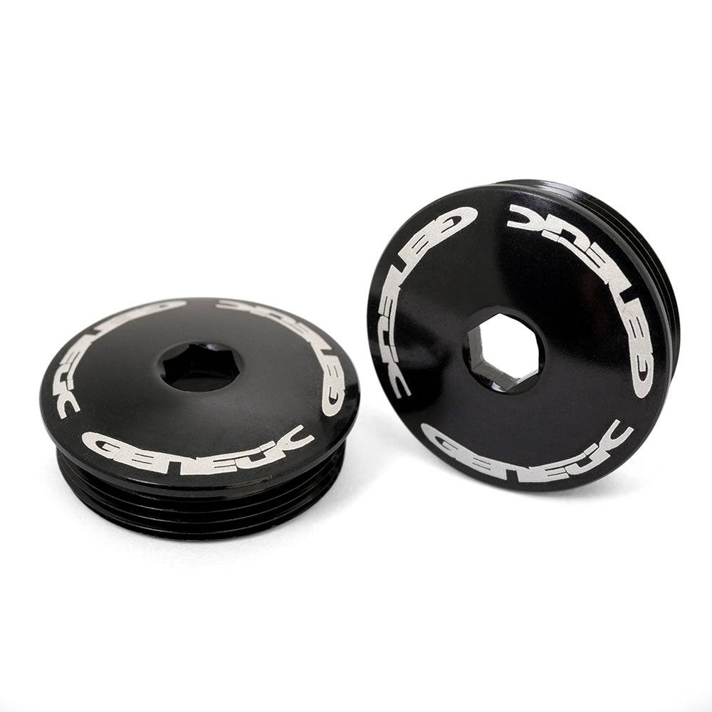 Genetic Heritage Crank Caps for bike axle protection, spare parts and accessories for bike components, durable and easy to install.