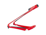 Trek Supercaliber 9.7 29 mountain bike frame in medium size with lithium and red finish, showing the component and frame details.