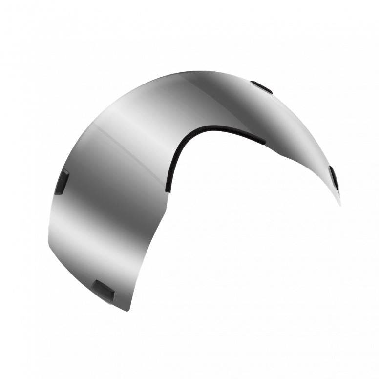 Silver MET Codatronca Dual-Mag Shield for MET helmets, medium size, designed for eye protection with a sleek, durable look.