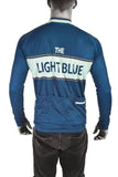 Rear view of Light Blue Sport classic long sleeve cycling and running jersey in light blue, designed for training and athletic activities.