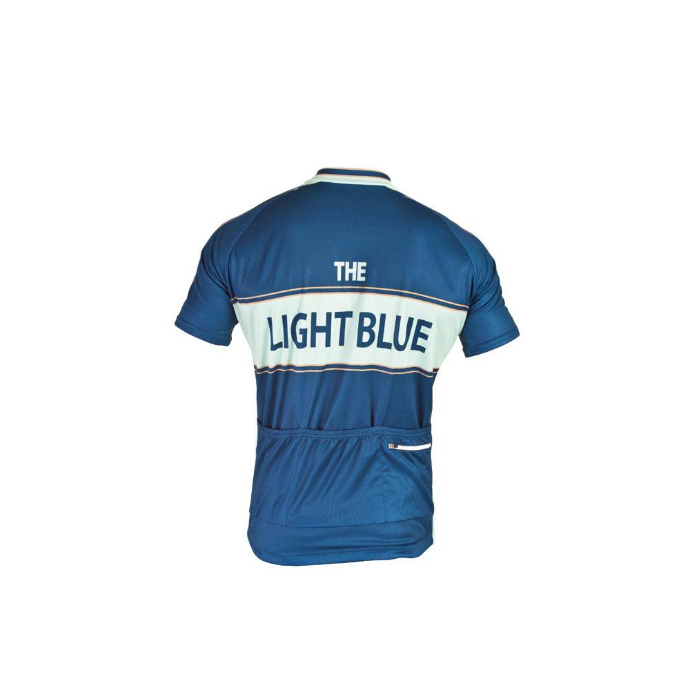 Light Blue Sport classic short sleeve cycling jersey in light blue with a zipped rear pocket and UPF50 sun protection.