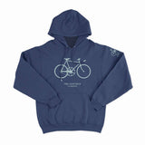 Light Blue Sport old bike hoodie with cycling print, made from organic cotton blend, casual sporty clothing for biking enthusiasts.