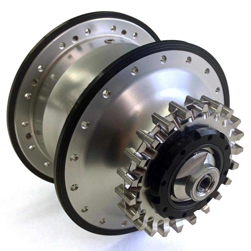 Rohloff Speedhub splined replacement sprocket carrier with lock ring for carbon drive sprockets, 55mm chainline, bike component.