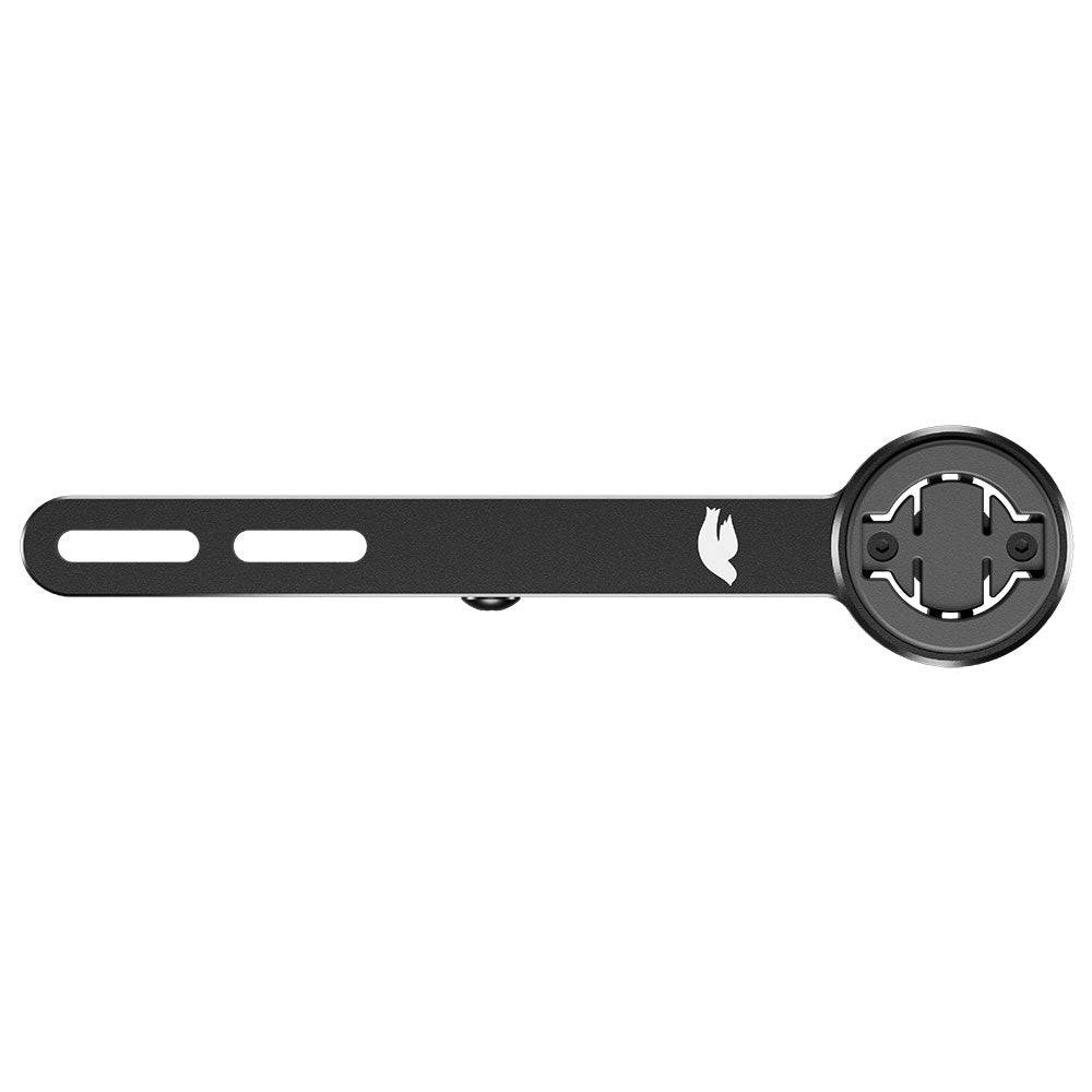 Columbus Trittico Stem computer mount for Garmin GPS, lights, and cameras attached to bike handlebar, black metal component.