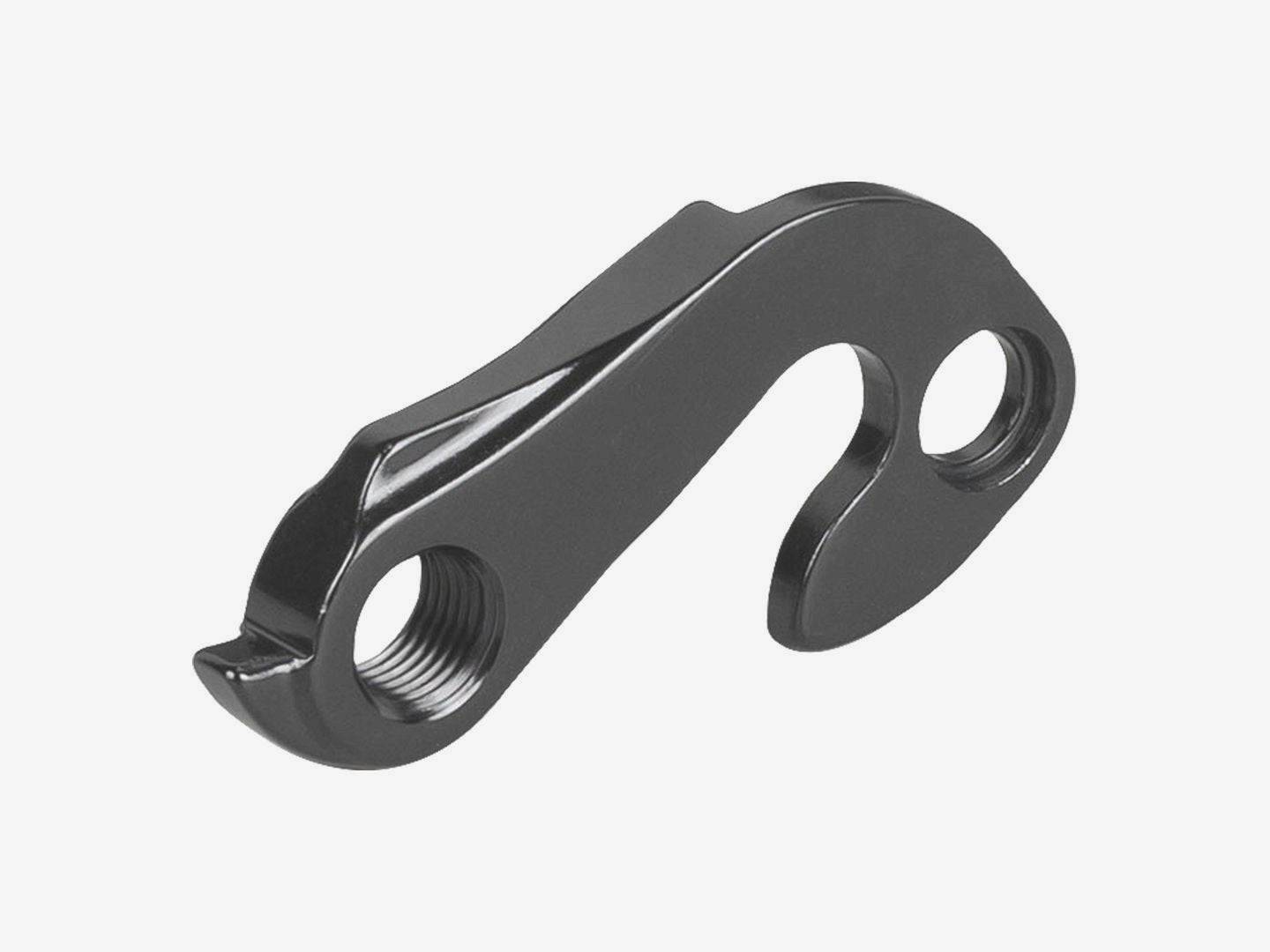 Trek 6061 black flip-flop rear derailleur hanger, 135mm Q/R drive side bike component on a white background.