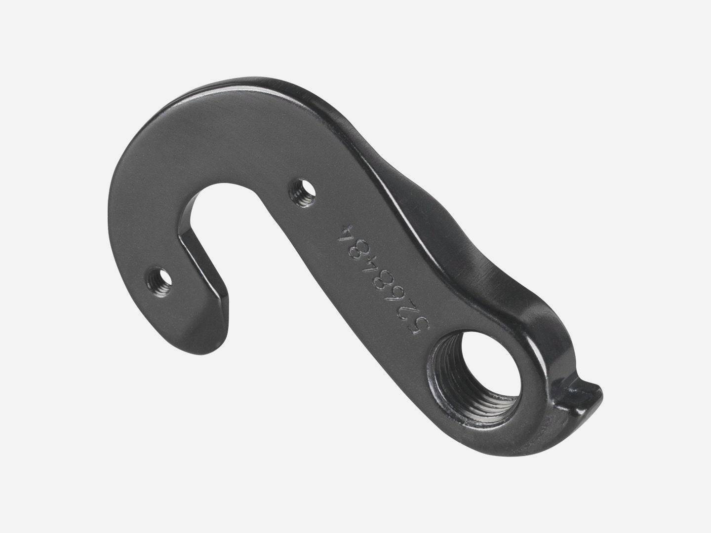 Trek Hyena Gen 2 rear derailleur hanger bolt-on in black, 144.4mm, for bicycle component replacement.