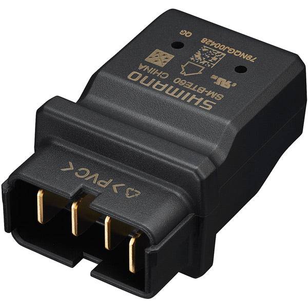 Shimano SM-BTE60 e-bike battery charger adapter, genuine replacement component for charging Shimano e-bike batteries.