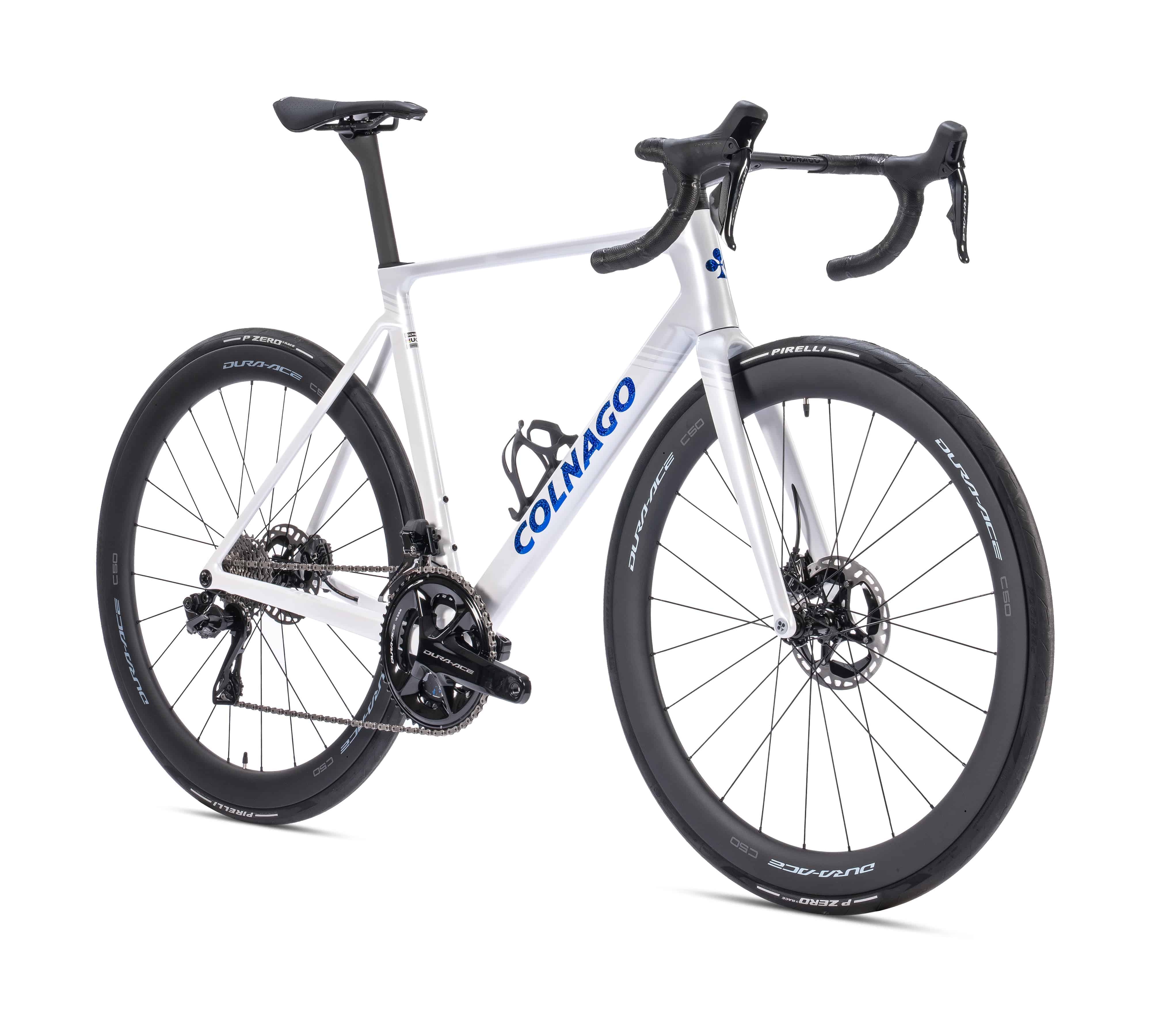 Colnago V5rs Disc 2025 carbon road bike with Shimano Dura-Ace Di2 R9200 groupset, displayed on a studio background.