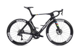 Colnago Y1Rs Disc 2025 carbon aero road frameset with integrated disc brakes, featuring sleek white design and aerodynamic components.
