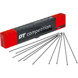 DT Swiss Competition Straight Pull Box 100 spokes for high-strength cycling wheel components, showing a box of durable bike spokes.