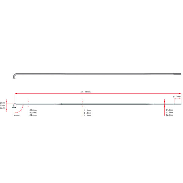 DT Swiss Competition Race 14 / 16 / 14 g = 2 / 1.6 mm box 100