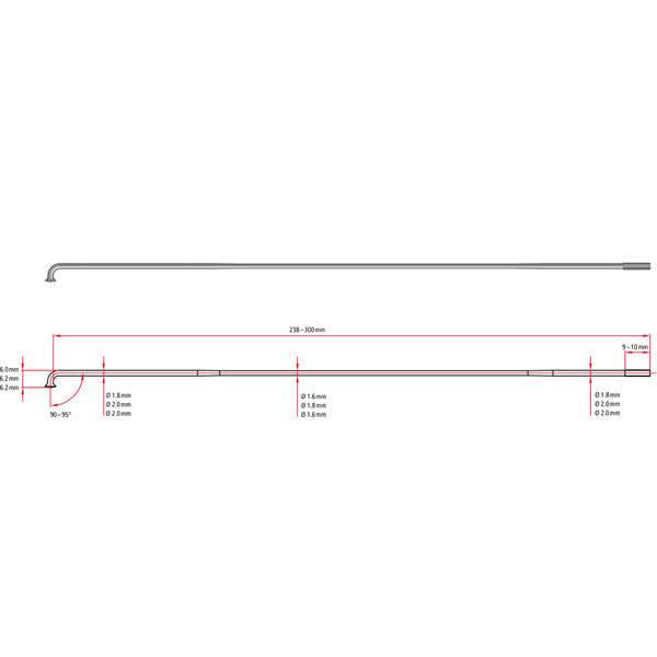 DT Swiss Competition Straight Pull 100 Spokes for bicycle wheels, high-strength cycling spokes with precise straight pull design.