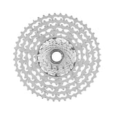 Campagnolo Ekar GT 13-speed gravel and all-road cycling cassette with 9-48T gear range, showing the metallic sprockets and brand logo.