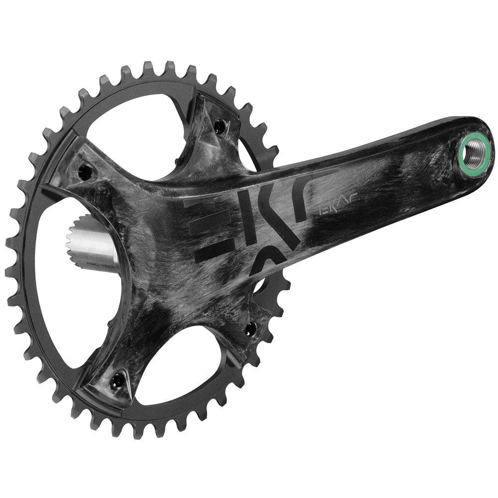 Campagnolo Ekar 13X gravel and all-road bike chainset cranks, black components with chainring and crank arms visible