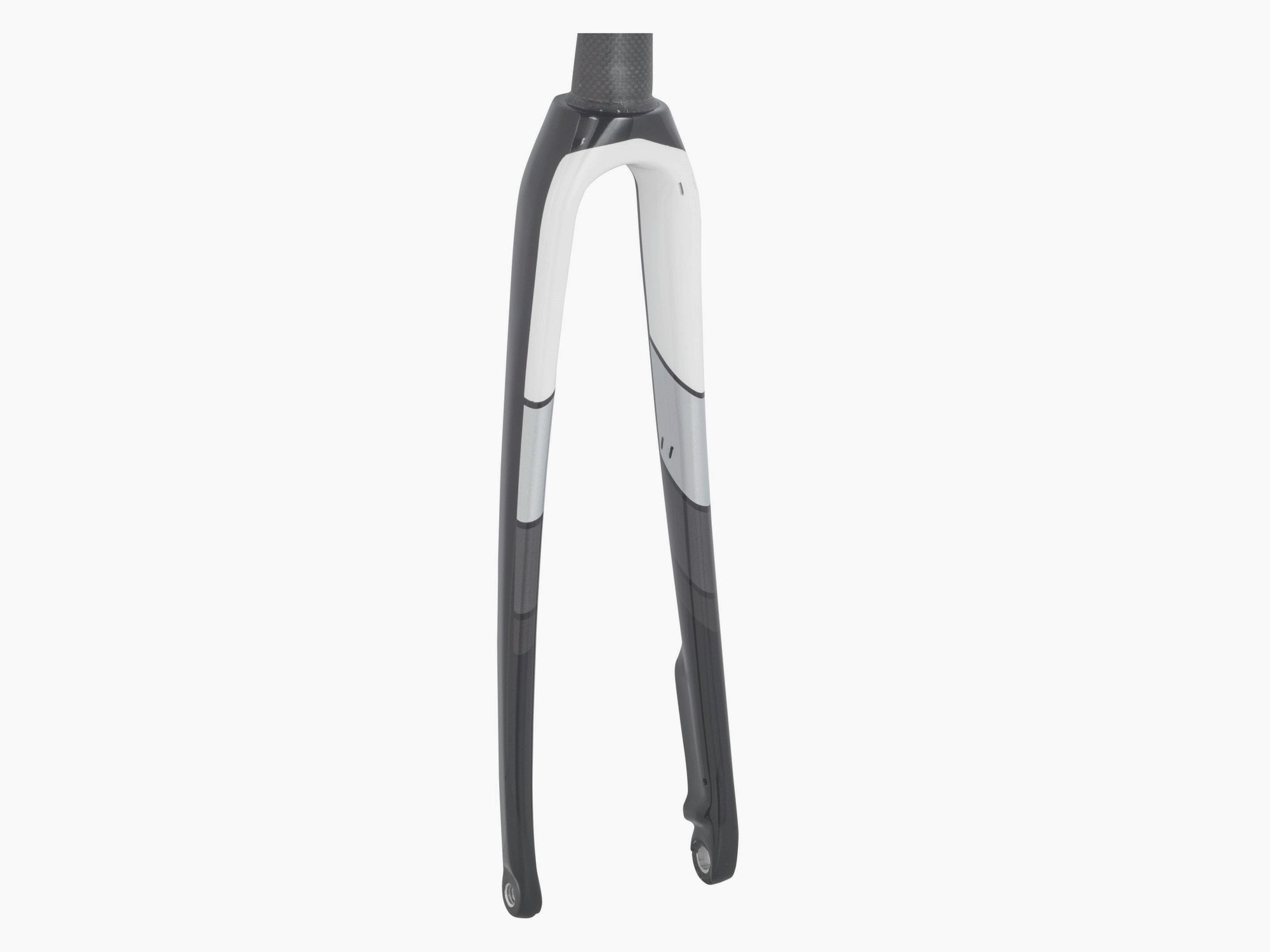 Trek 2017 Domane SL 6 road bike disc brake fork, upgrade component, black with silver accents, mounted on a bicycle frame