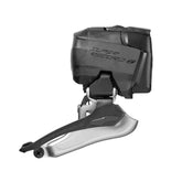 Campagnolo Super Record S 12X Wireless Front Derailleur in matte black, showing sleek road bike component with Bluetooth connectivity.