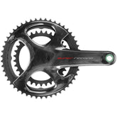 Campagnolo Super Record U-T 12x Aero Carbon chainset cranks with 8-bolt design, featuring sleek black carbon components.