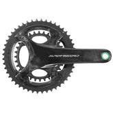 Campagnolo Super Record EPS 12-speed wireless road bike crankset with chainrings and crank arms, high-performance bicycle components.