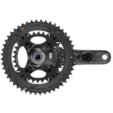 Campagnolo Super Record EPS 12-speed wireless road bike chainset cranks with sleek black finish and integrated components.