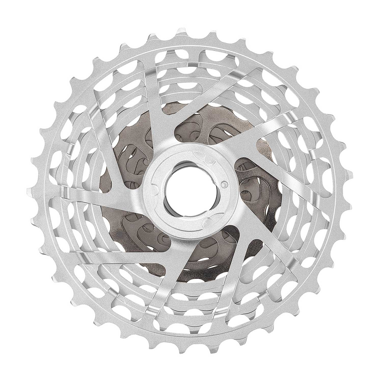Campagnolo Super Record Ultra 13-speed cassette for high-performance cycling gear shifts, showing the metal sprockets and branding.