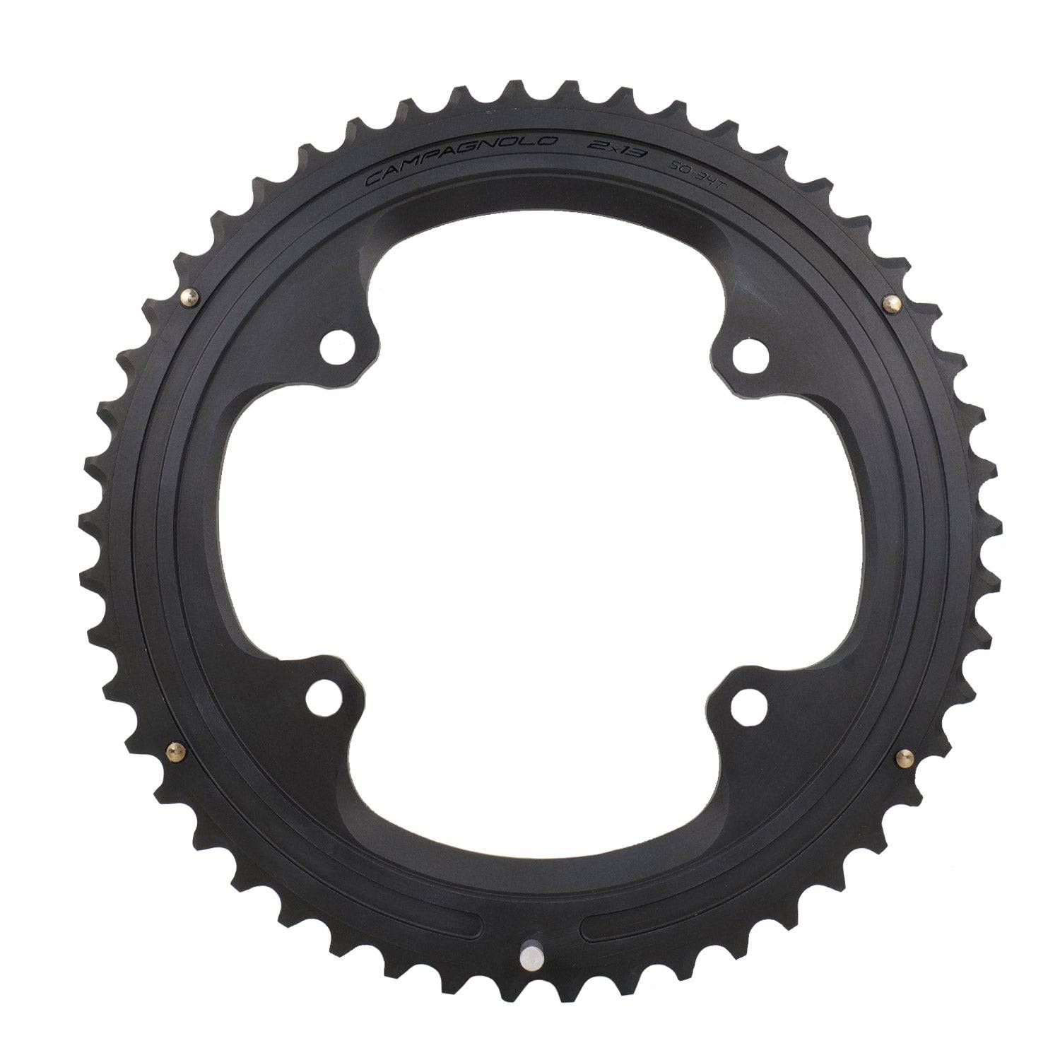 Campagnolo Super Record Wireless 13-speed chainring for road cycling, showing close-up of the high-performance component.