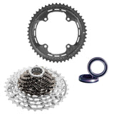 Campagnolo Super Record Ultra 13-speed cycling drivetrain components, including shifters, derailleurs, and crankset.