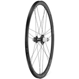 Campagnolo Scirocco DB Cl BT12 AFS road wheel with 33mm tubeless-ready rim, featuring sleek black components and alloy construction.