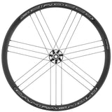 Campagnolo Scirocco DB Cl BT12 AFS road wheel with tubeless-ready 33mm rim, featuring black spokes and rim details.