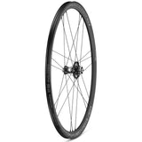 Campagnolo Scirocco DB Cl BT12 AFS road wheel with 33mm tubeless-ready rim, featuring black alloy spokes and brake surface.