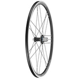 Campagnolo Zonda C17 road wheelset with 22.5mm wide clincher rims for 25-28mm tires, showing black alloy rims and spokes.