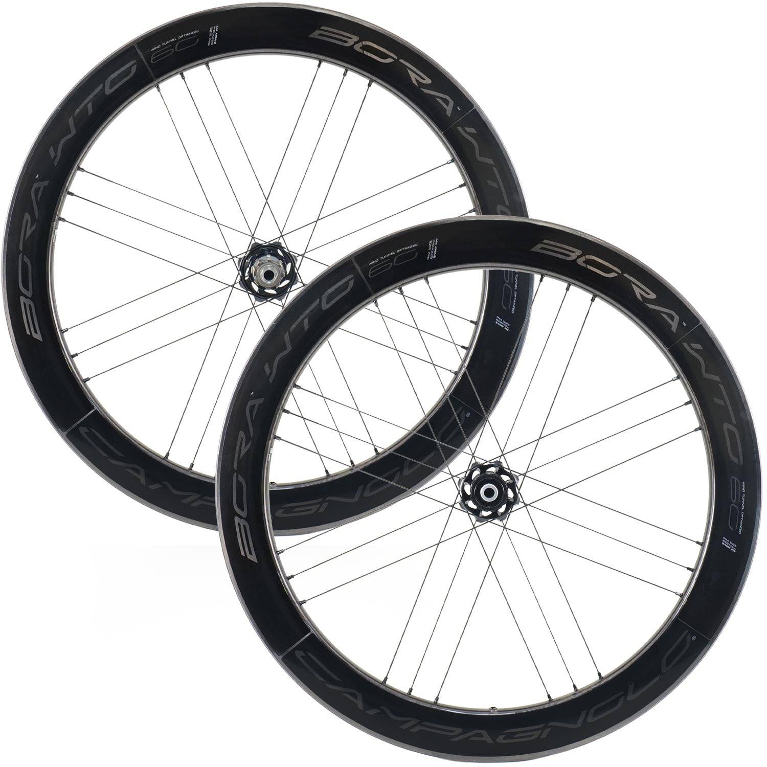 Campagnolo Bora WTO 60 Disc 2-Way Fit Special Edition aerodynamic bicycle wheels with carbon rims and disc brakes.