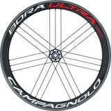 Campagnolo Bora Ultra 50 tubular road bike wheels featuring AC3 braking technology and aerodynamic design.