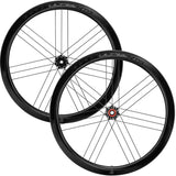 Campagnolo Bora Ultra WTO 45 C23 2-Way Fit disc road bike wheelset with chrome finish, showcasing lightweight aerodynamic components.