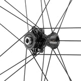 Campagnolo Bora Ultra WTO 45 C23 disc road bike wheelset with chrome finish, lightweight carbon rims and 2-Way Fit tubeless compatibility.