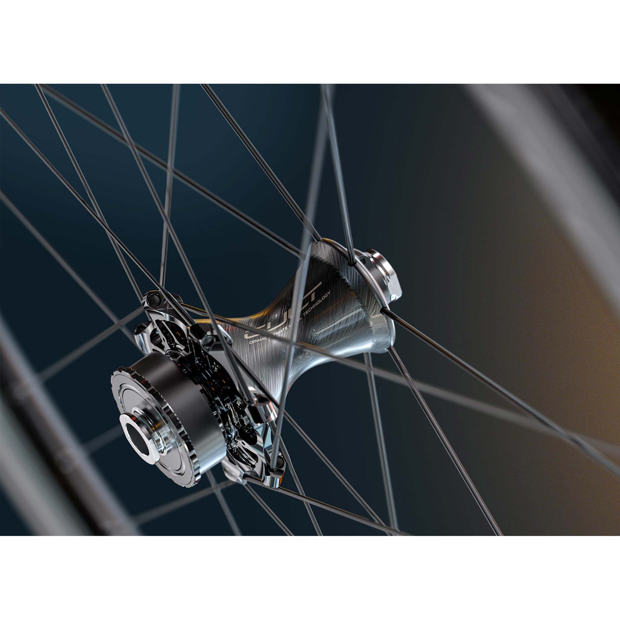 Campagnolo Bora Ultra WTO 45 C23 2-Way Fit disc road bike wheelset with chrome finish, featuring aerodynamic rim and carbon spokes.