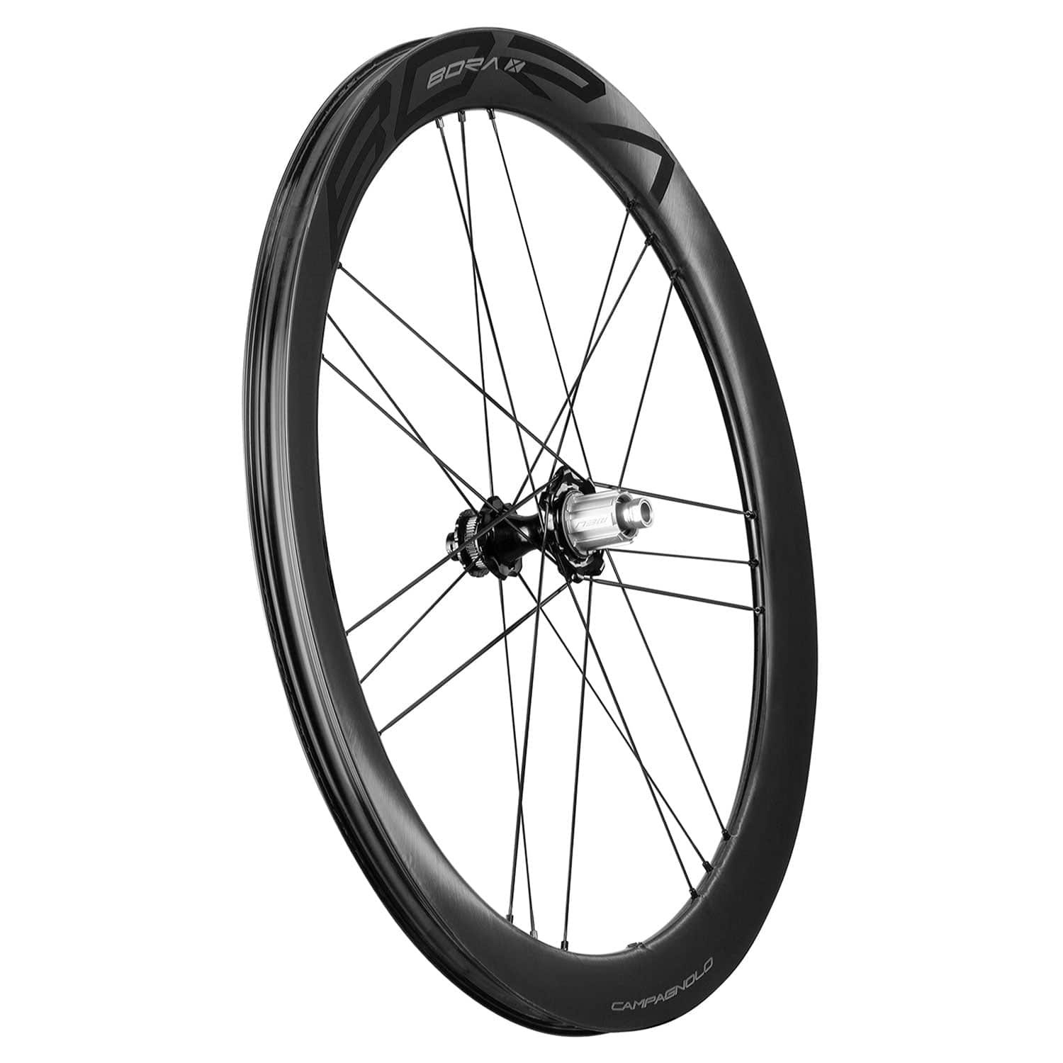 Campagnolo Bora X gravel and cyclocross wheels with tubeless clincher compatibility, featuring lightweight alloy design and disc brake compatibility.