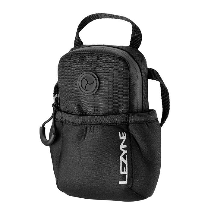 Lezyne Phone Caddy black organizer for smartphones and essentials, water-resistant compact accessories storage.