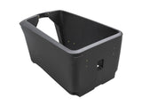 Trek 2023 Fetch+ 4 cargo box in black, bike storage and luggage accessory, measuring 109x52x70cm, installed on a bicycle.