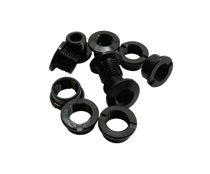 ID brand bike drivetrain component: single chainring bolts for secure connection, spare bike parts, and accessories.