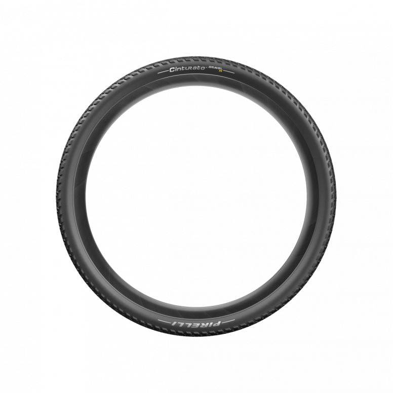 Pirelli Cinturato Gravel M tubeless-ready tyre with SpeedGRIP compound for mixed terrain, shown mounted on a bicycle wheel.