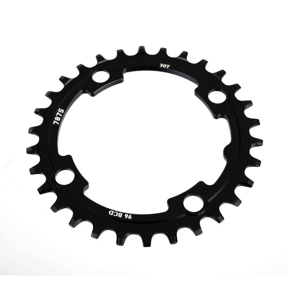SunRace CRMX00 narrow-wide MTB chainring with 96 BCD for 4-arm cranksets, designed for durable mountain biking performance.