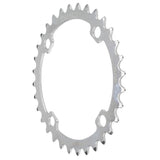 Surly stainless steel 4-arm chainring for single ring MTB bikes, showing the durable, polished metal design with mounting arms.
