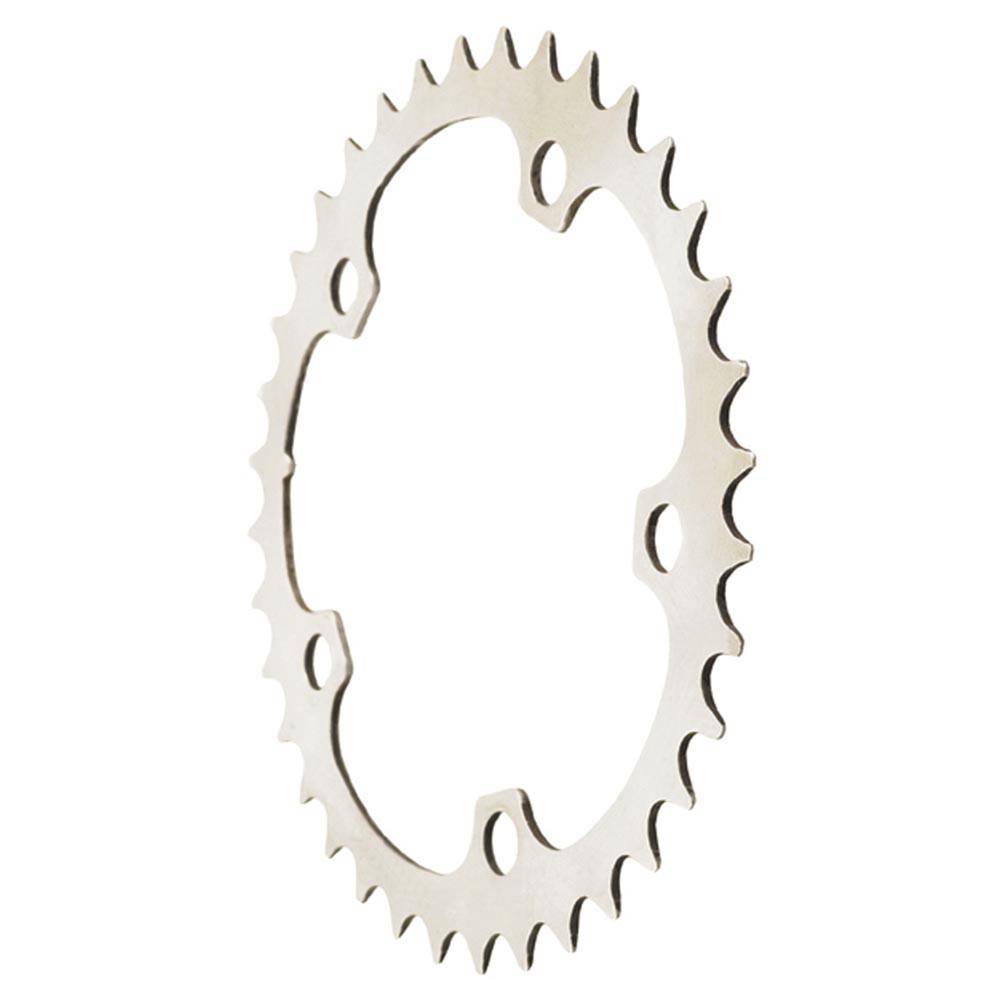 Surly stainless steel 5-arm 94BCD MTB chainring for single ring bike setups, featuring durable construction and precise design.